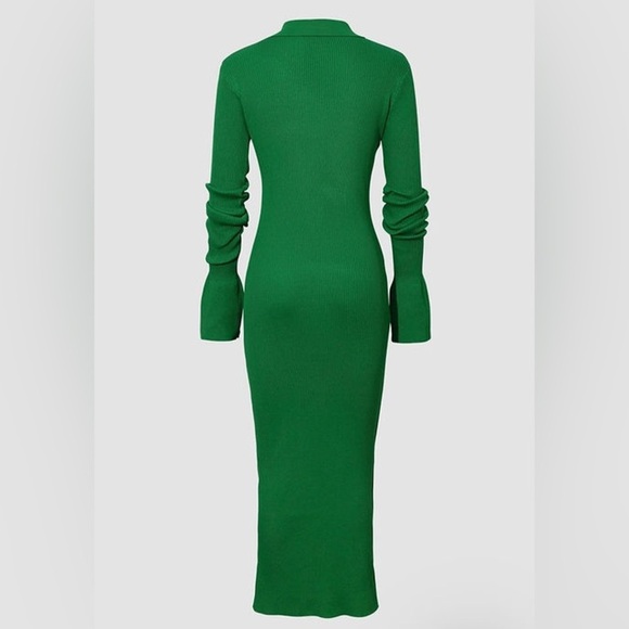 Finer Things Green Ribbed Knit Dress Fits up to 2x Versatile duster or dress - Picture 9 of 9
